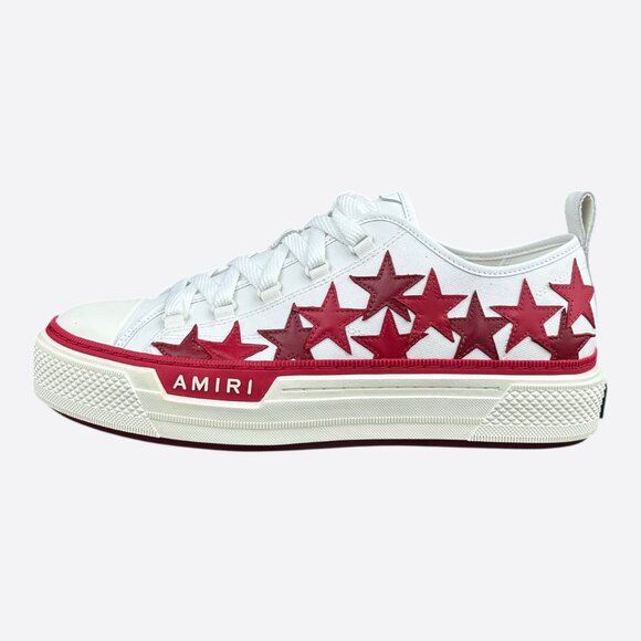 Amiri White & Red Stars Court Sneakers - Picture 3 of 7
